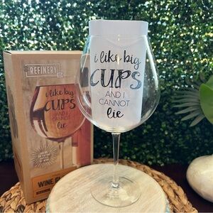 Oversized Wine Glass with Fun Saying | X-Large Glass | 39.2 Fl Oz | New in Box
